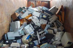 pile of old broken computers